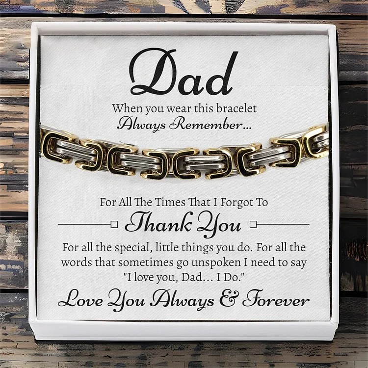 Father's Day Gifts Cuban Link Bracelet Stainless Steel Bracelet I Love You, Dad Sentimental Gift