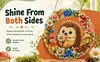 Diamond Painting Kit Hedgehog Mushroom Floral Wreath 9.45x9.45in