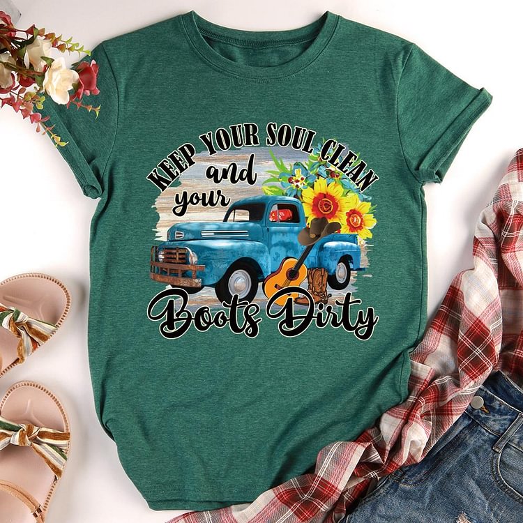 ANB -   Keep Your Soul Clean and Your Boots Dirty Retro Tee-011744
