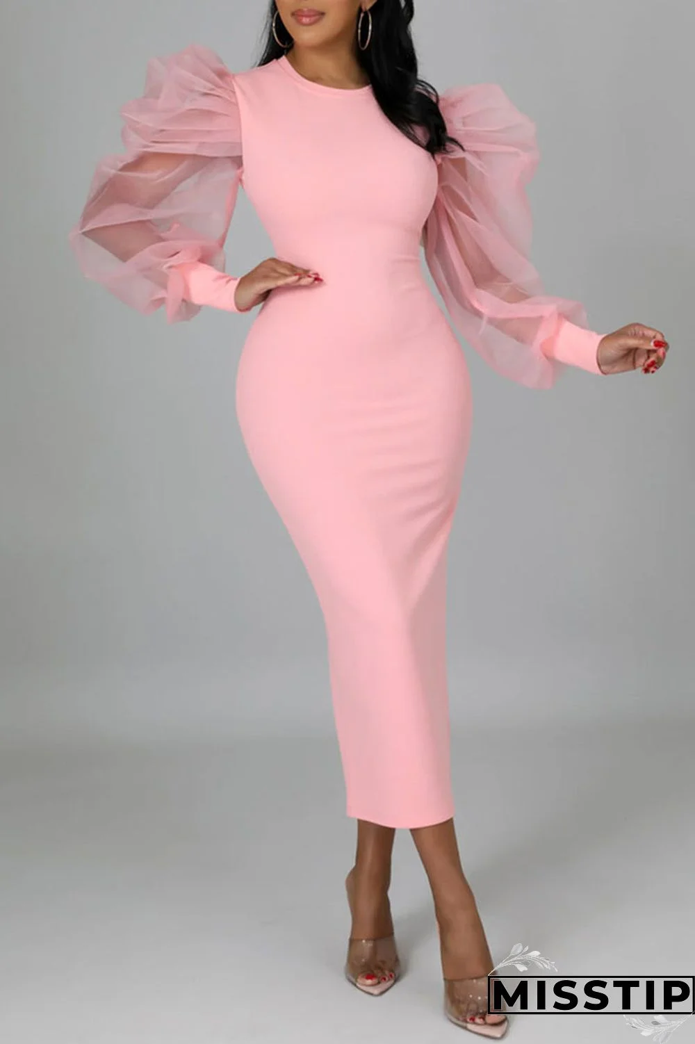 Black Fashion Casual Solid Patchwork O Neck Long Sleeve Dresses