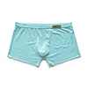 Men's Low Waist Sexy Solid Color Ice Silk Quick Dry Transparent Convex Bag Underwear