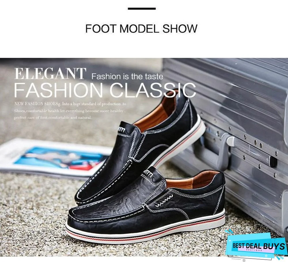 Leather Boat Shoes Casual Flats Moccasins Homme Driving Loafers Shoes Slip On Shoes