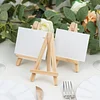10 Pack | 5" Natural Mini DIY Tabletop Wooden Display Easel Stands, Rustic Place Card Table Number Holders
