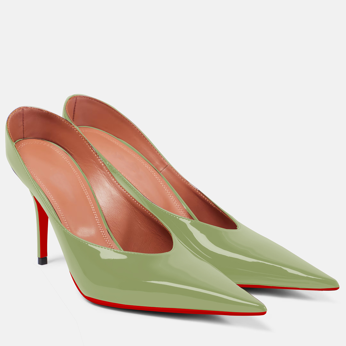 95mm Pointed Toe High Heel Red Bottoms Pumps Prom Shoes Sandals-vocosishoes