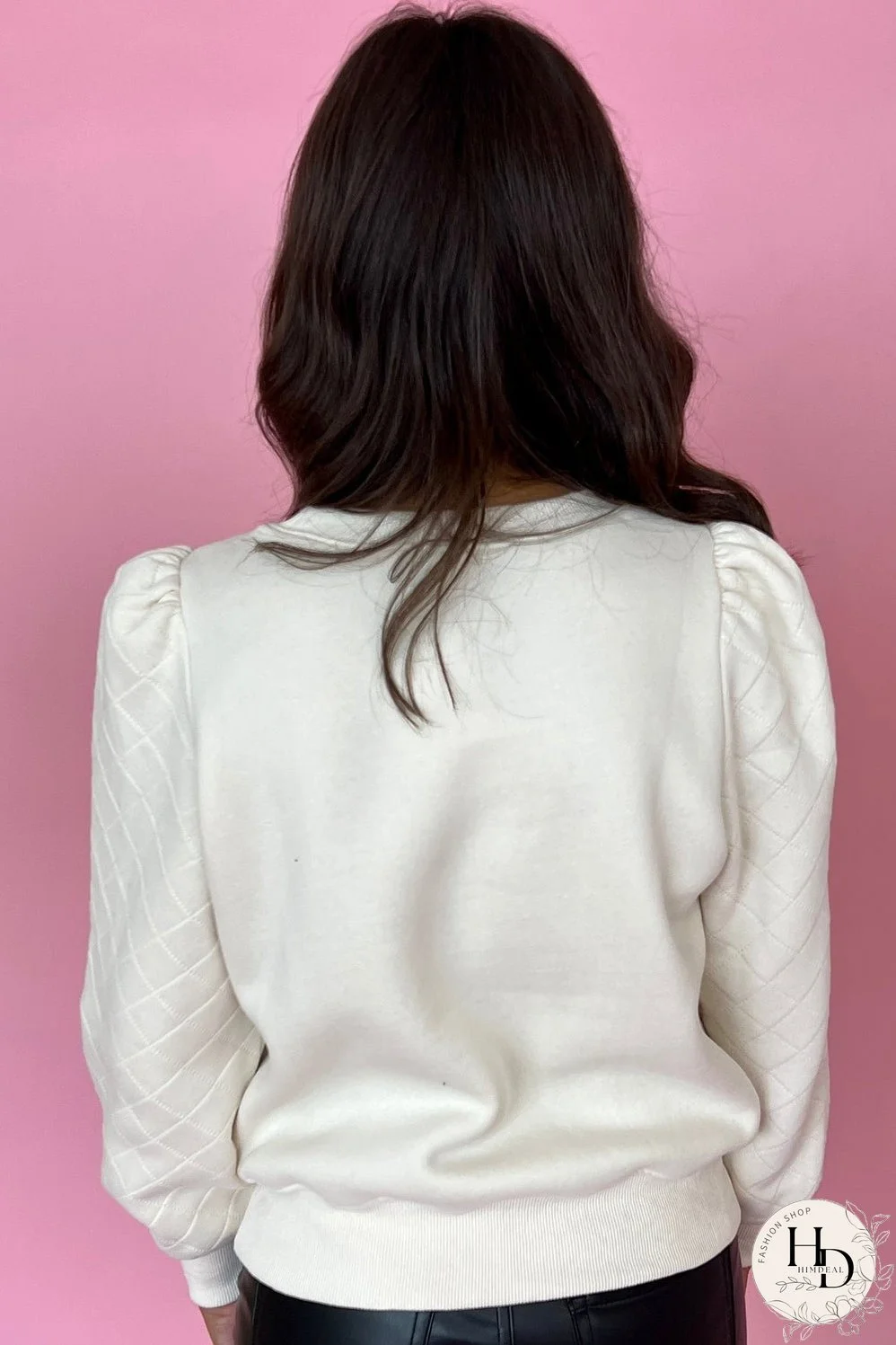 Textured Puff Sleeve Sweater