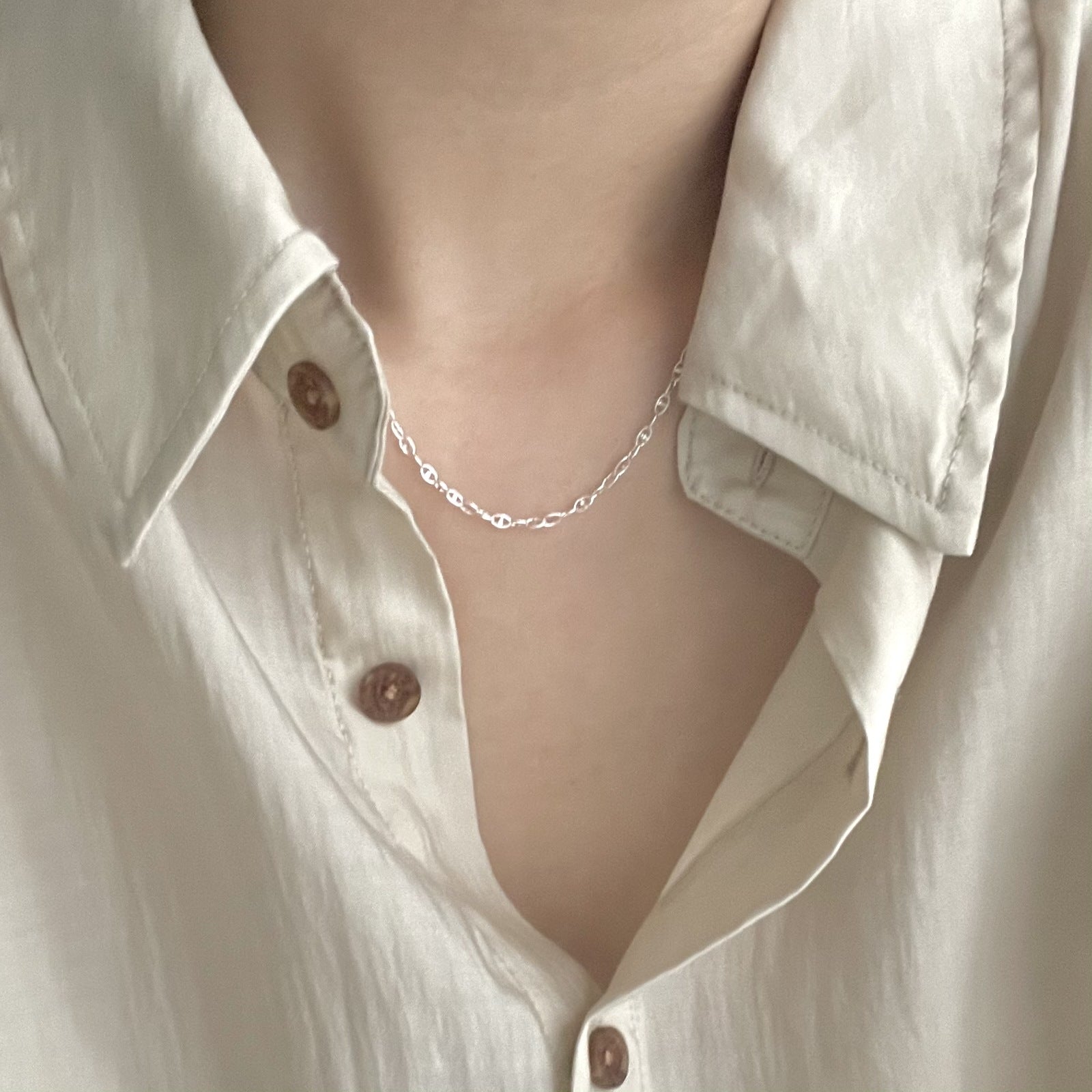 925 Sterling Silver Japanese / Korean Rhombus Silver Polishing Necklaces