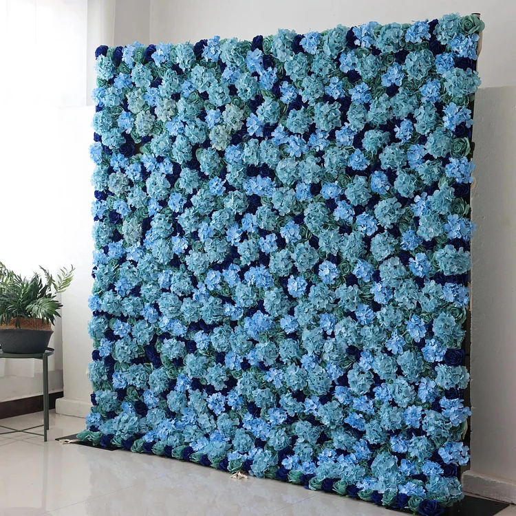 Presents: Azure Blossom &ndash; A Captivating Array of Turquoise and Deep Blue Florals &ndash; The Perfect Wall for Oceanic Themes, Nautical Events & Tranquil Interior Spaces-VF-223