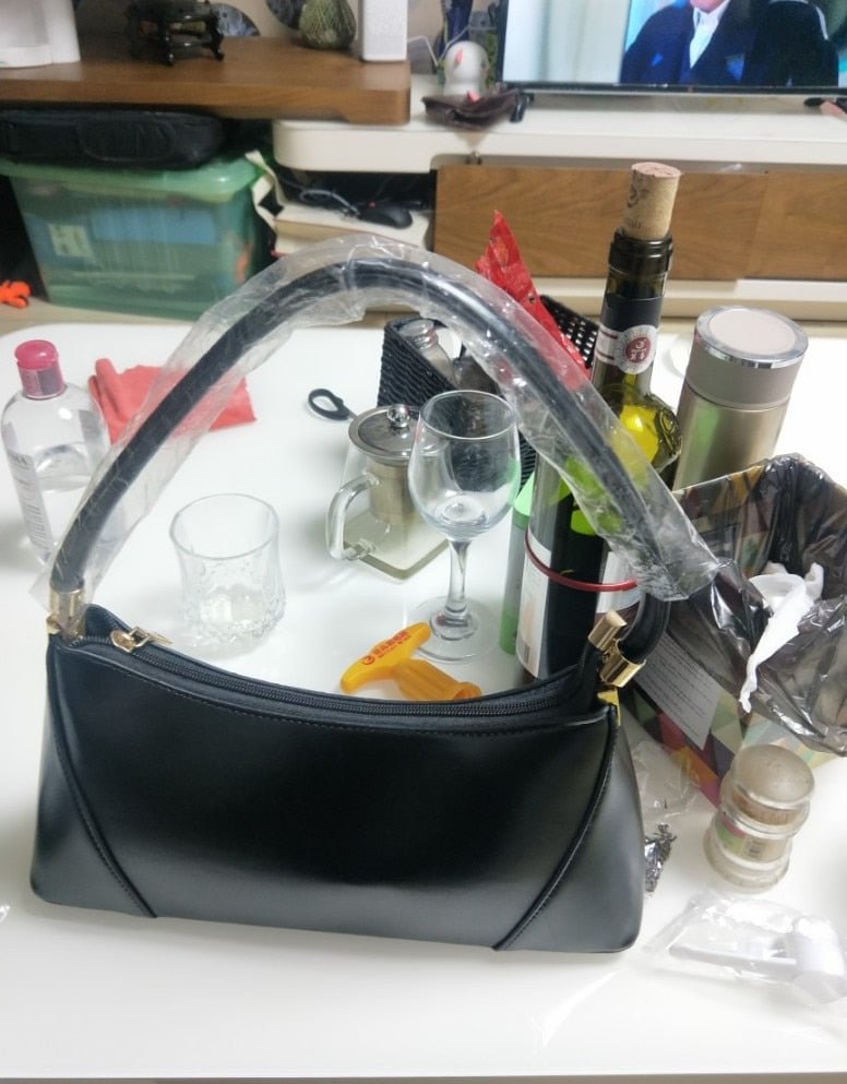 Korean Brand Vintage Leather Handbag Shoulder Bag Women Handbag Designer Bags Women Purses Solid Dress Clutch Bag