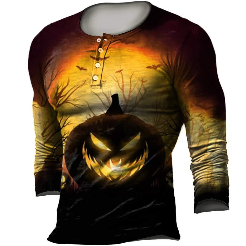 Men's Halloween Retro Print Tactical Casual Top / [viawink] /