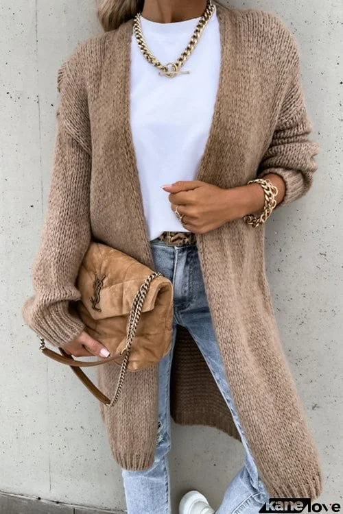 Fashion Long Sleeve Casual Simple Cardigan