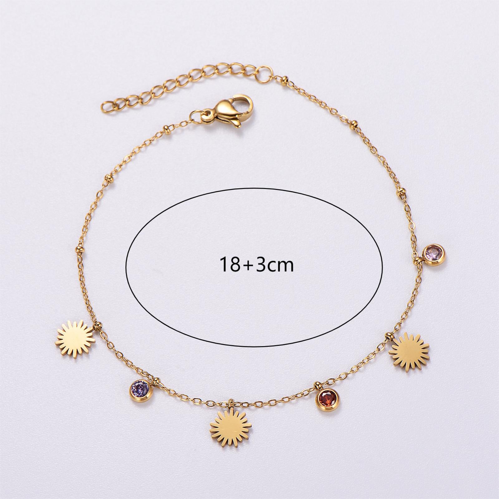 6 Pcs Women Minimalist Stripe Circle Round Animal Text Letter Chinese Zodiac Number Stainless Steel Electroplating Bracelets