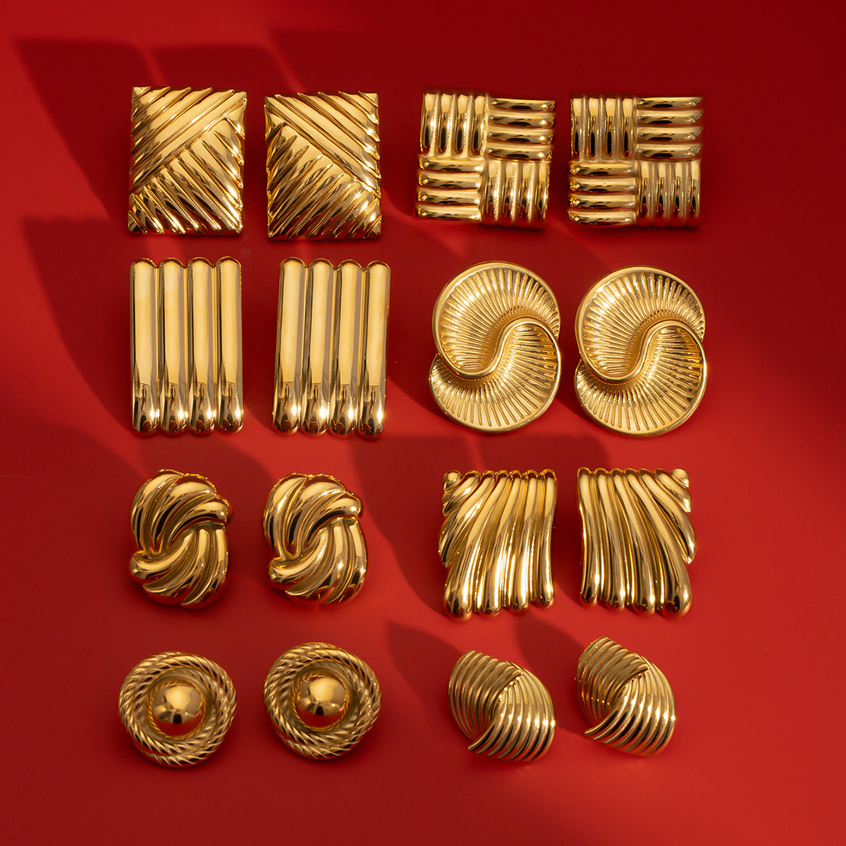 Jie Ding Stainless Steel Geometric Earrings Niche Ins Earrings Titanium Steel Earrings Earrings