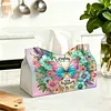 DIY Diamond Art Tissue Box Holder Butterfly PULeather Diamond Art Desktop Organizer Resin Rhinestone Storage Organizers Gem Art Home Office Decor Craft Gift for Women