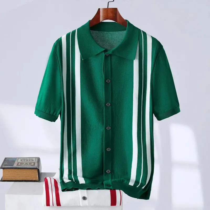 Men's Striped Knit Shirt &ndash; Breathable Casual Summer Wear &ndash; view 2