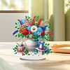 DIY Flag Flower Vase Diamond Painting Single-sided Desktop Ornaments