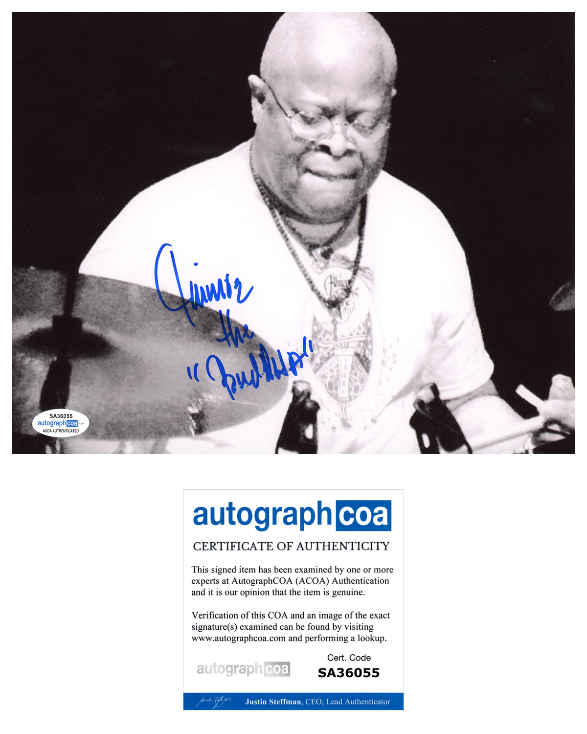 Jaimoe Signed Autographed 8x10 Photo Poster painting THE ALLMAN BROTHERS BAND Drummer ACOA COA