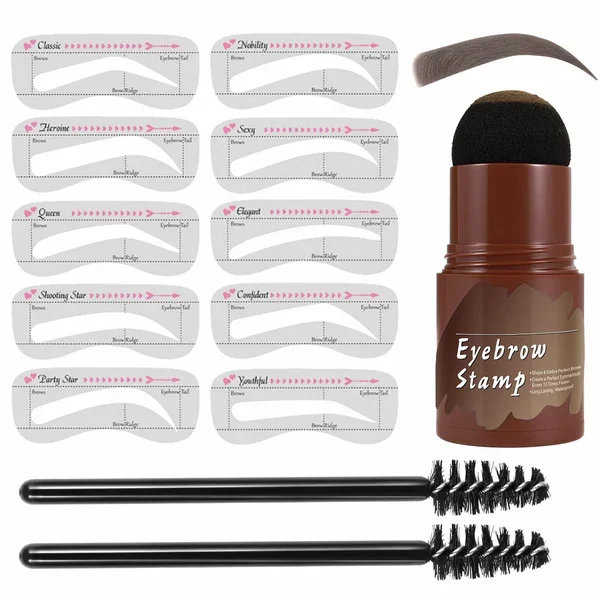 ✨Perfect Brows Stencil & Stamp Kit( 2*Brush & 10*Card Set For Free Today!!🥳)