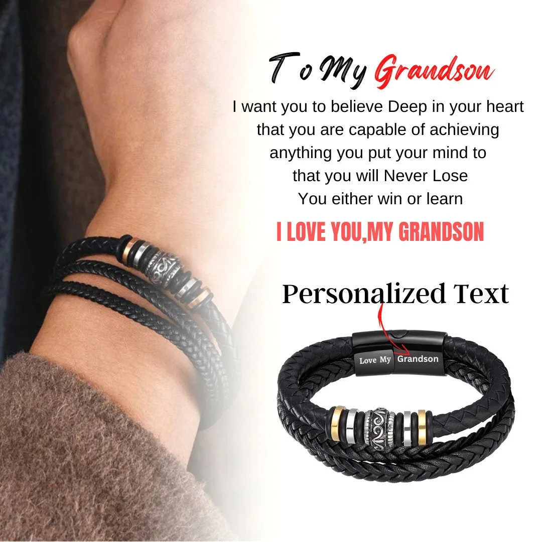 Custom Leather Braided Bracelet-The Best Gift for Men