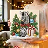 Christmas DIY Special Shape Diamond Painting Pearl Art With Inner Frame Kit 25x25cm(Zebra)