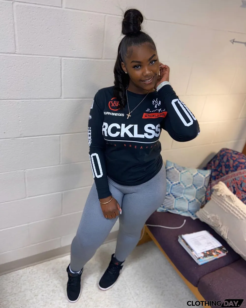 Casual Printed Long Sleeve Pullover Tops