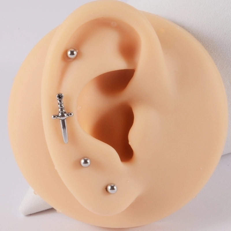 1 Piece Lip Rings Casual Vacation Gesture 304 Stainless Steel Polishing Ear Cartilage Rings & Studs