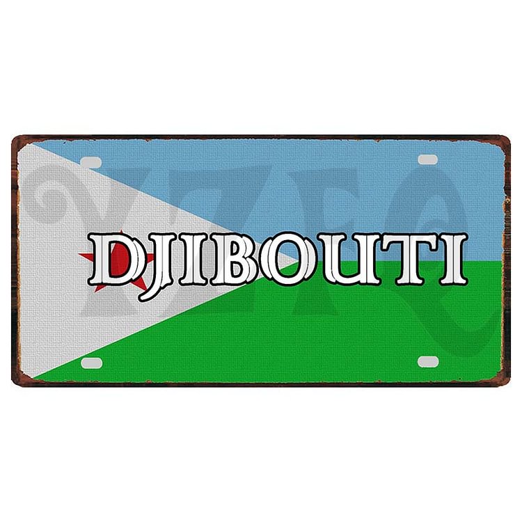 DJIBOUTI - Car Plate License Tin Signs/Wooden Signs - 5.9x11.8in