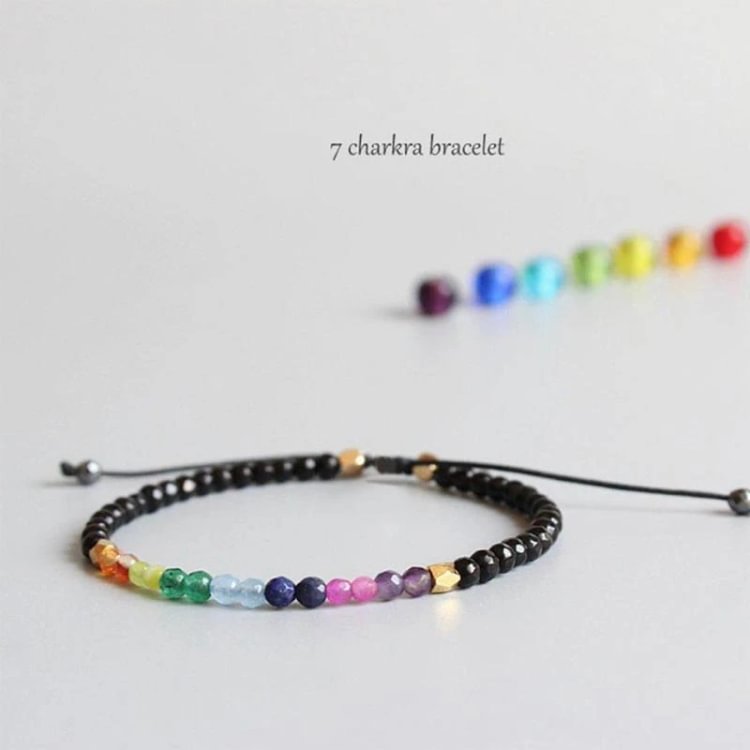 Exquisite Colorful Stone Seven Chakra Yoga Bracelet
