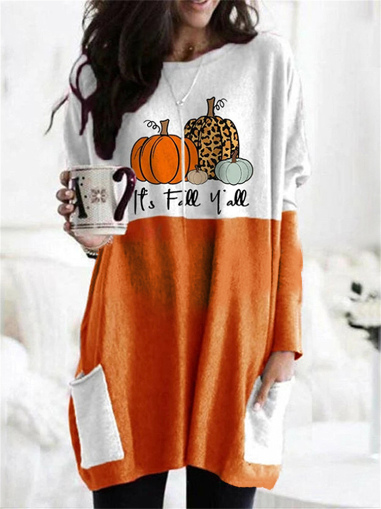 It's Fall Y'all Pumpkins Contrast Color T Shirt artswardrobe