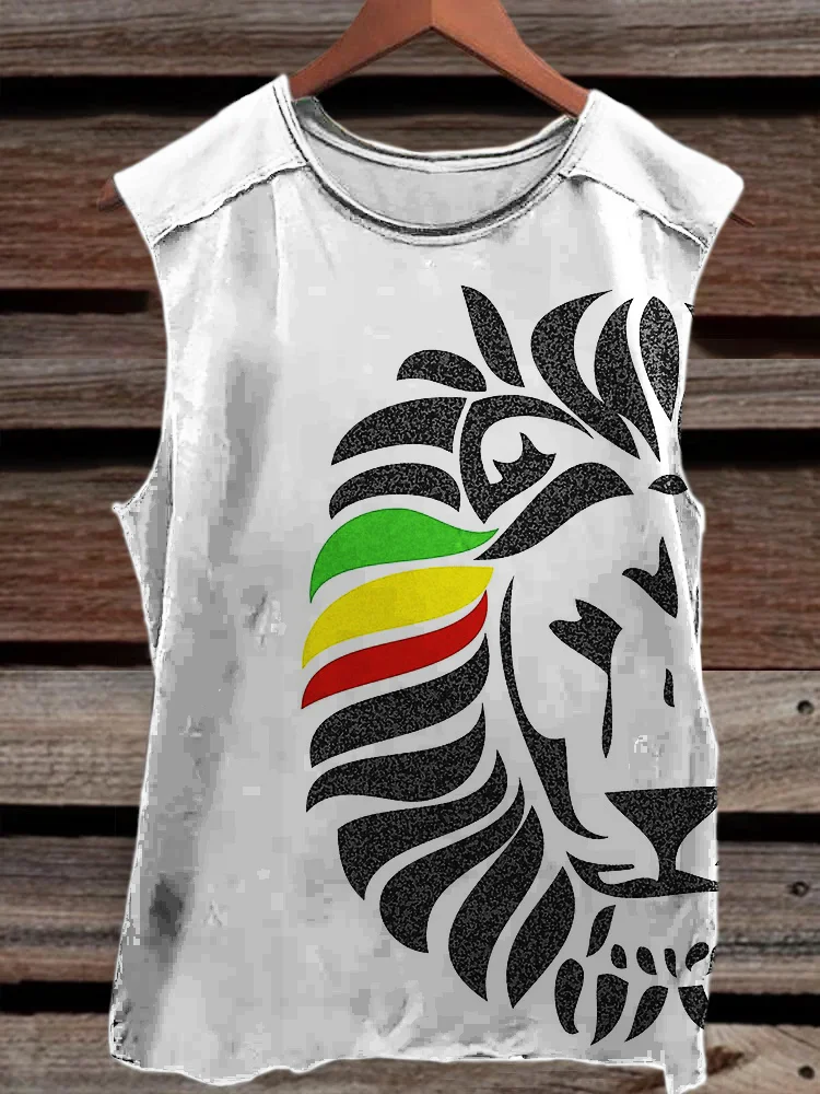 Comstylish Rasta Lion Reggae Art Tank Top