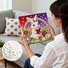 DIY Pearl Painting Rainbow Rabbit for Home Decor with Frame(25x25cm)