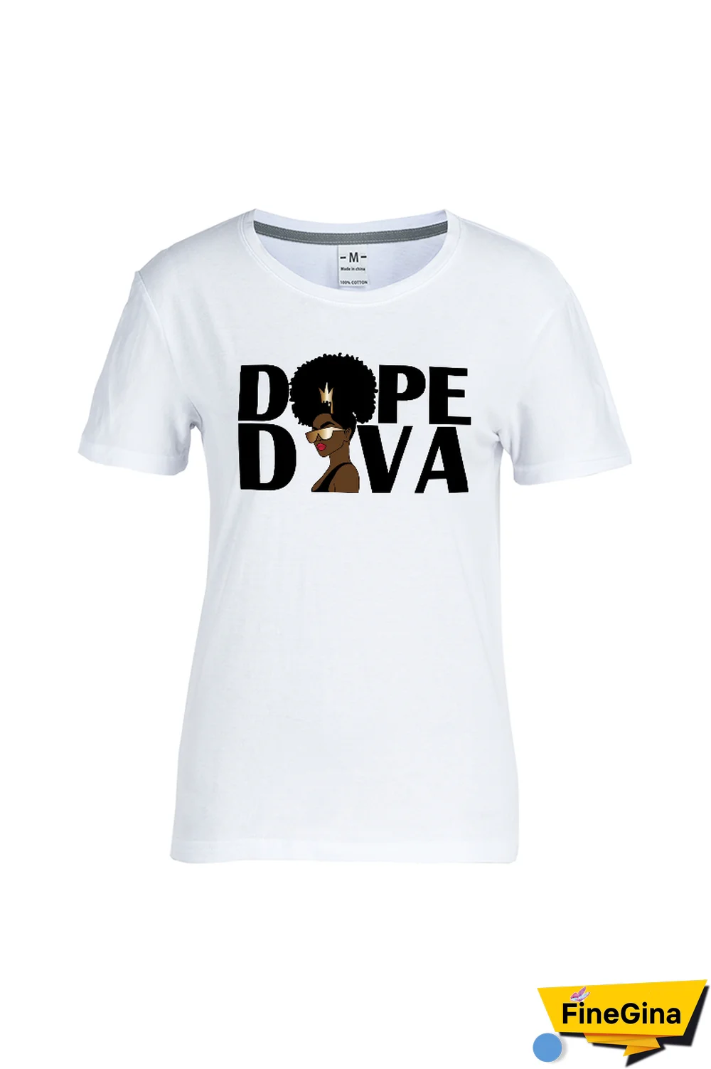 White Daily Vintage Print Patchwork Letter O Neck T-Shirts