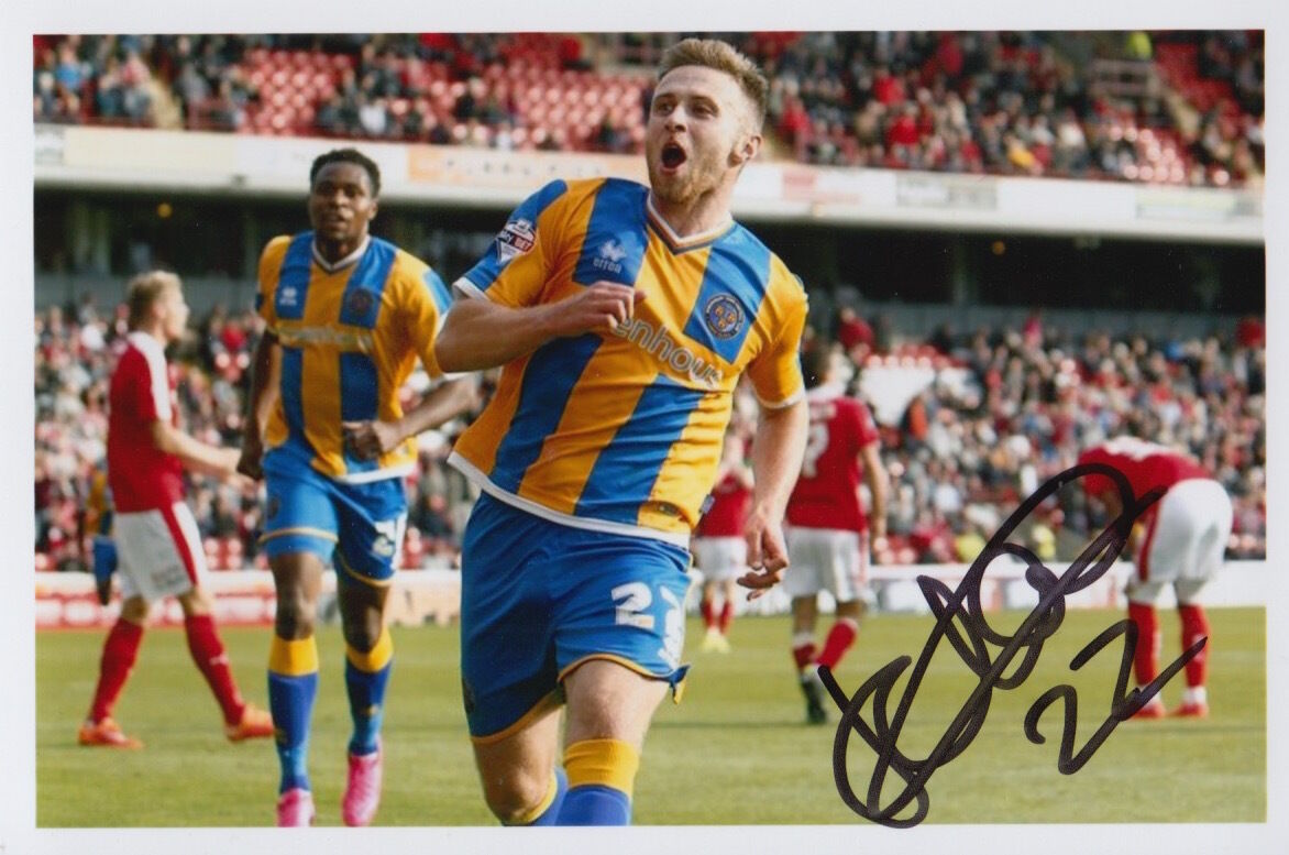 SHREWSBURY TOWN HAND SIGNED JORDAN CLARK 6X4 Photo Poster painting.