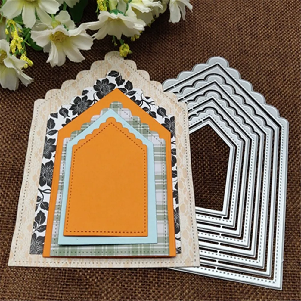8 Layer label frame card Cutting Dies Stencils For DIY Scrapbooking Decorative Embossing Handcraft Die Cutting Template