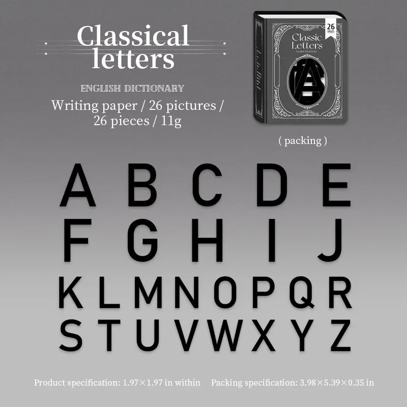 Sticker - English Dictionary Series Vintage English Letters Landscaping Material Collage 