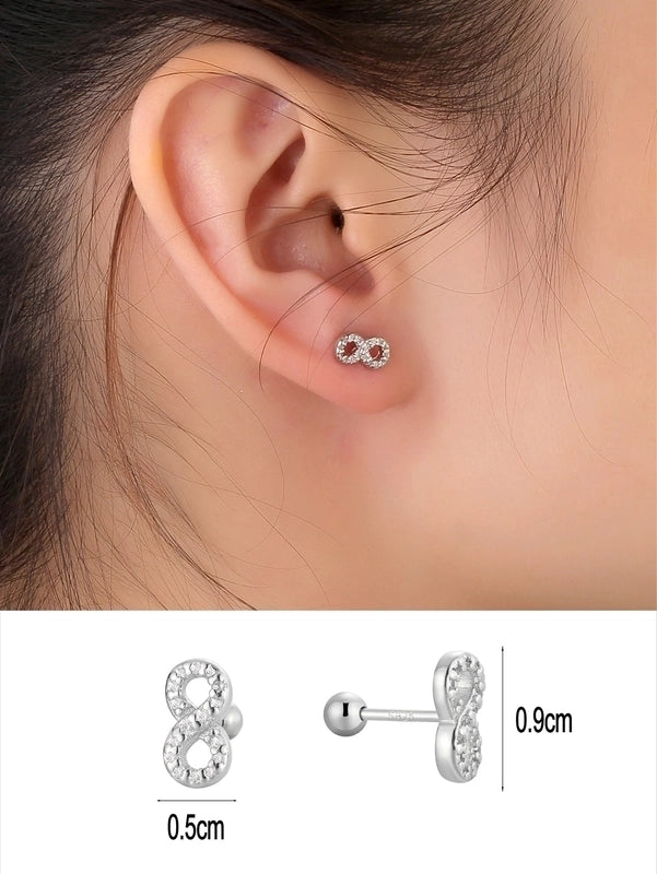 1 Pair 14K Gold Plated 925 Sterling Silver Zircon Star Moon Butterfly Ear Studs