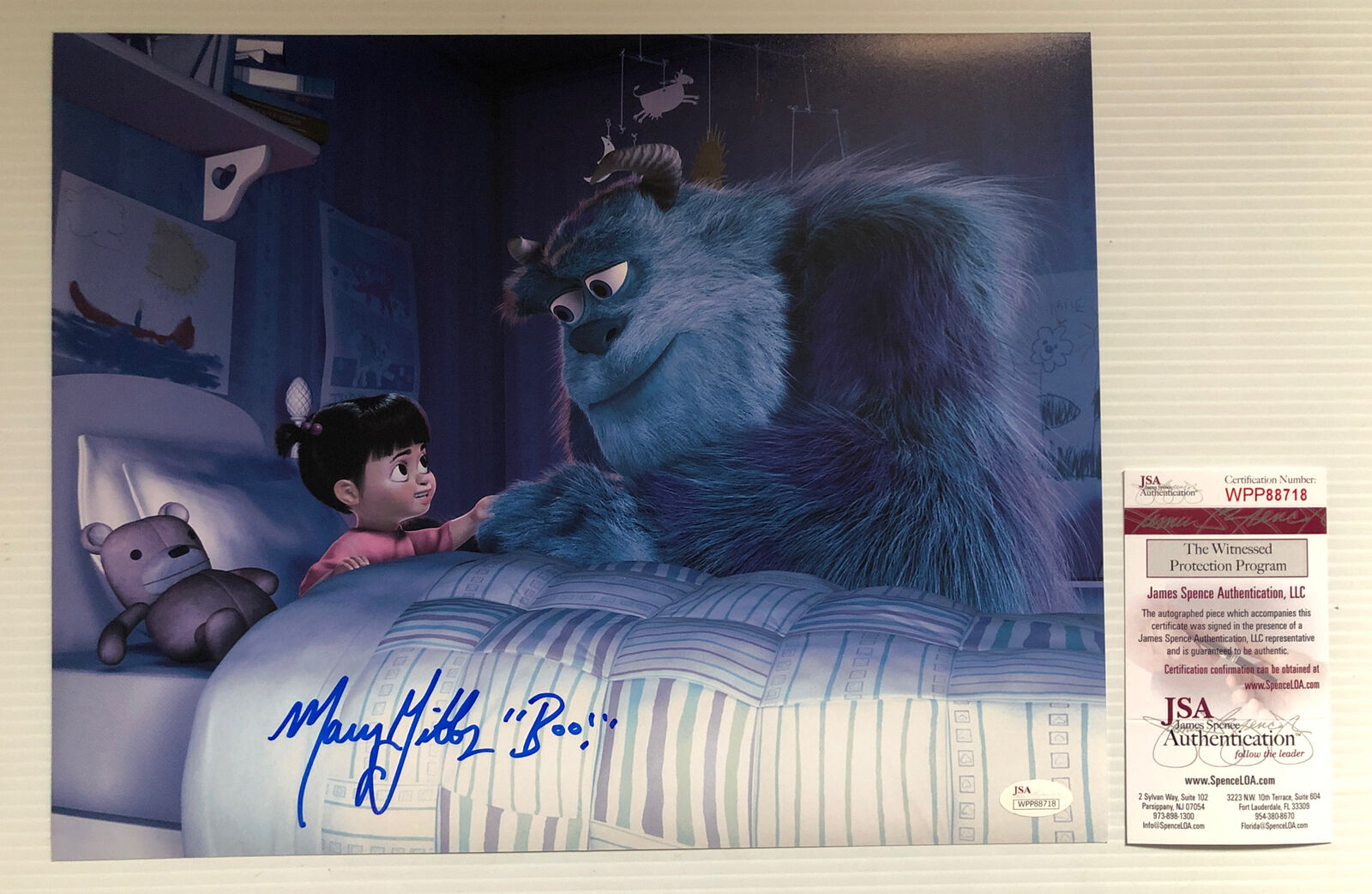 Mary Gibbs Signed Autographed 11x14 Photo Poster painting Monsters Inc Boo Full Name JSA COA 22