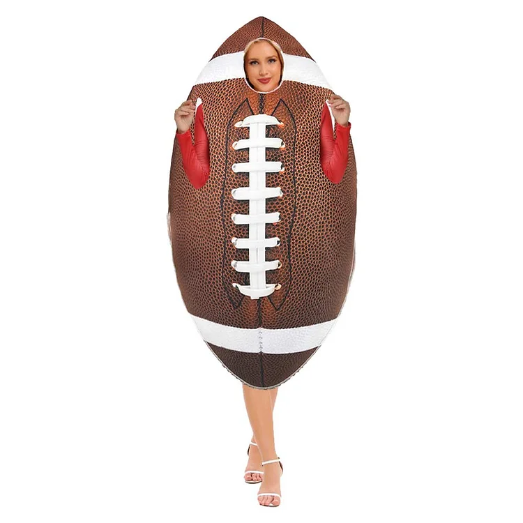 Funny Rugby Ball Brown Outfits Cosplay Costume Halloween Party Carnival Suit