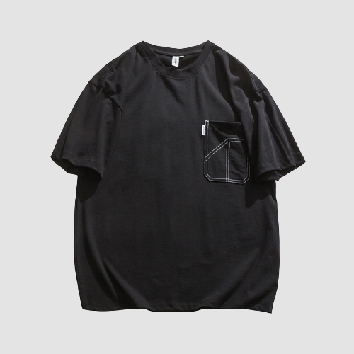 Embroidery Pocket Street Casual T-shirt / TECHWEAR CLUB / Techwear