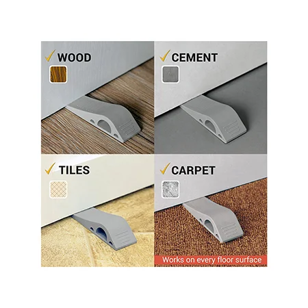 Door Stopper Rubber Door Stop Wedge Security Door Stops with Door Holder Rubber Door Stoppers Works On All Floor Types and Carpet Heavy Duty Door Jam (Gray) Deutsche Aktionsprodukte Full Strike Gmbh