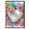 50 Pages DIY Heart Flowers Special Shaped Diamond Painting Notebook