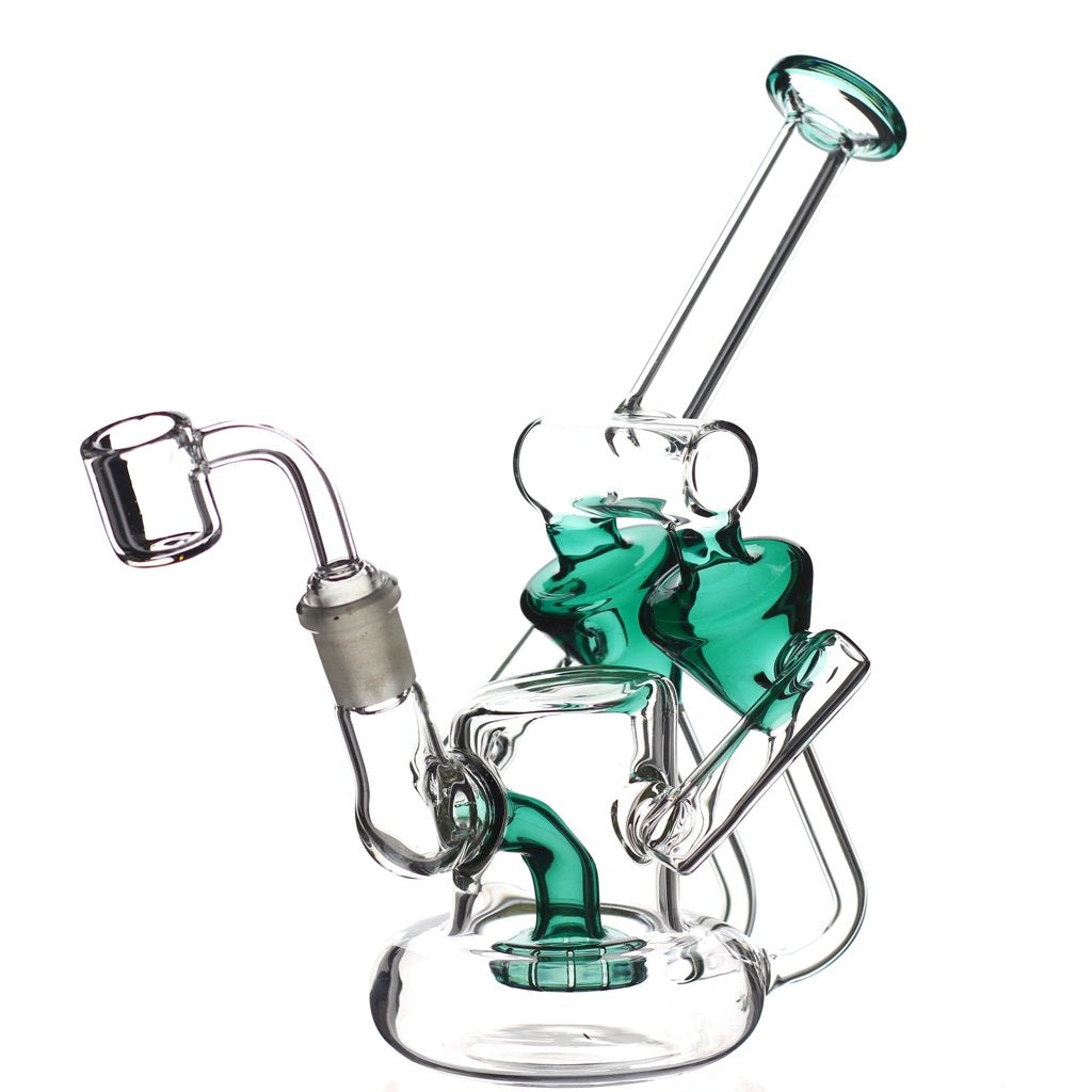 The Double Up On Function Scope With Multi Slitted Showerhead Recycler Dab Rig Glass Mini Bong