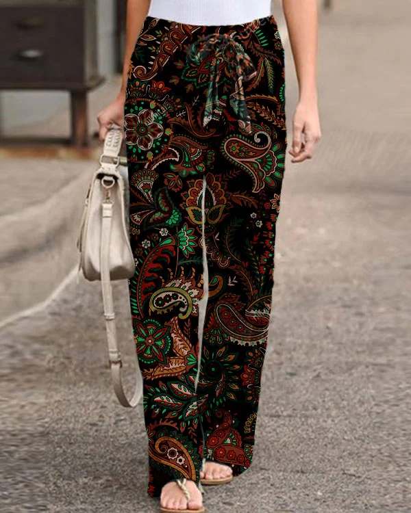 Women's Paisley Graphic Loose Pants