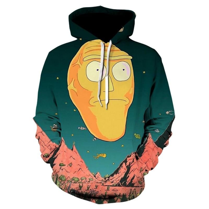 Hoodie 3D Sweatshirt Rick And Morty Tracksuit Funny Pullover Cartoon Streetwear