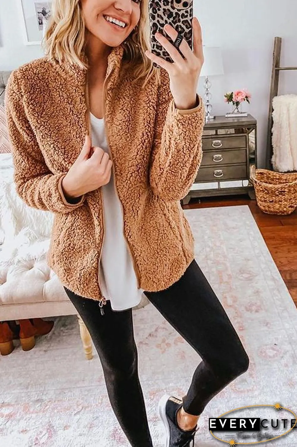 Classical Fluffy  Fleece Zipper Jackets