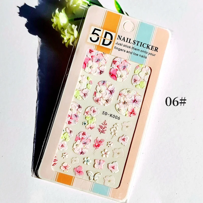 1PC 5D Nail Stickers Winter Santa Claus Self-Adhesive Slider Nail Art Decorations Christmas Snow Decals Manicure Accessories-Nail Inspo