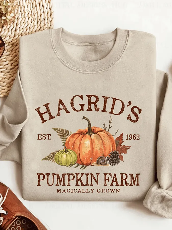 Women's Halloween Pumpkin Crewneck Sweatshirt 