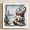 (Stamped/Counted) Gnome By Window In Winter-11CT/14CT Cross Stitch 40*40cm/15.75*15.75in
