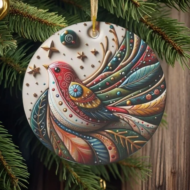Bird Of Many Colors Christmas Ornaments