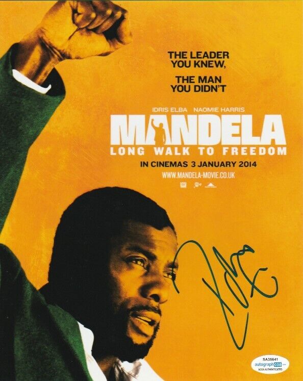 IDRIS ELBA SIGNED NELSON MANDELA 8x10 Photo Poster painting CONCRETE COWBOY ACOA COA EXACT PROOF