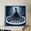 (Stamped/Counted) Piano Girl-11CT Cross Stitch 40*40cm/15.75*15.75in